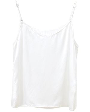 Soft Strokes Silk Pure Mulberry Silk Camisole With Adjustable Straps - White