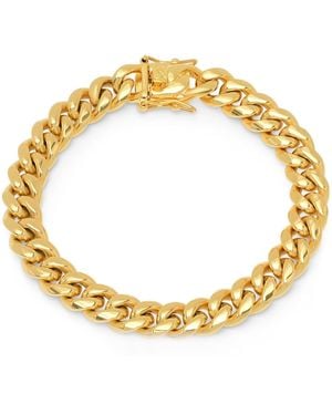 Steeltime Stainless Steel 18K Plated 10Mm Miami Cuban Bracelet With Box Clasp - Metallic