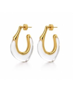 Hye Jane Jewelry Gaia Clear Lucite Resin Hoops - Metallic