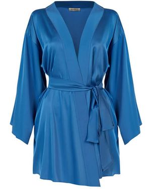 Avenue 8 Silk Mini Robe - Blue