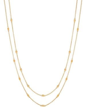 Vanhi Simona Double Chain Stacking Necklace - Metallic