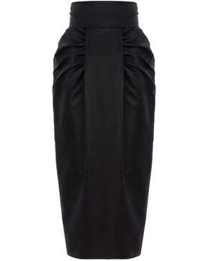 concept A trois Pleated Skirt With Pockets, Made Of Taffeta - Black