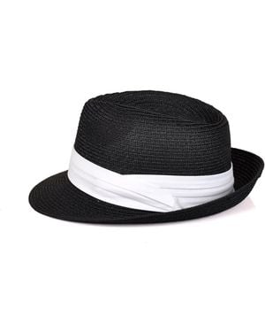 DAVID WEJ Hugo Trilby Straw Hat - Black