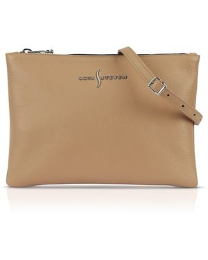 Luis Steven Crossbody Pouch- Sand Pebble Leather - Natural