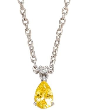 Juvetti Ori Sapphire & Diamond Pear Drop Pendant Necklace - Metallic