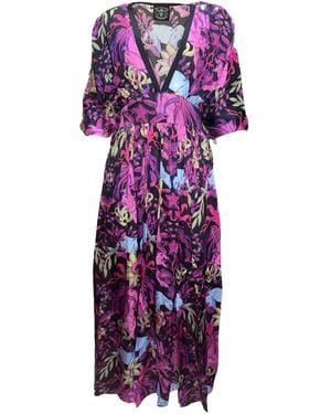 Any Old Iron Return Of The Panther Printed Kaftan Maxi Dress - Purple