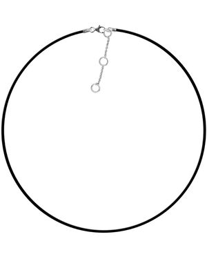 Zohreh 16" Leather Necklace Sterling - Metallic
