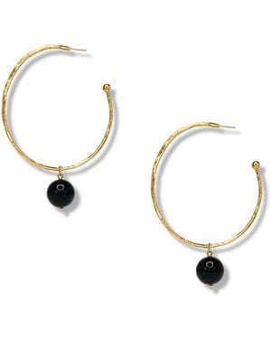 Jaredjamin Medium Hooptastic Onyx Drop Hoop Earrings - Metallic