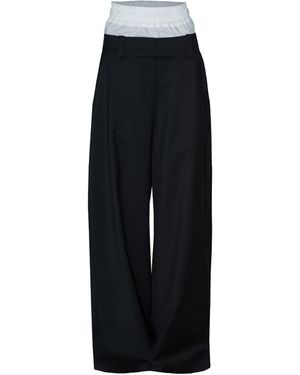 Vestiaire d'un Oiseau Libre Contrast Trousers - Black