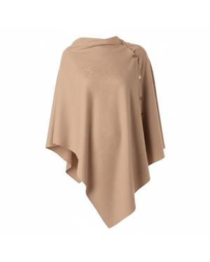 Franchetti Bond Gisellina Dark Mocha Button Poncho - Natural