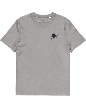 Anchor and Crew Heather Artist Monkey Organic Cotton Embroidered T-Shirt - Grey