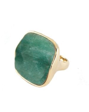 Marcia Moran Bre Square Cocktail Ring - Green