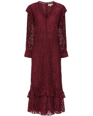 Frock and Frill Moira Burgundy Lace Midaxi Dress - Red