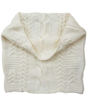 Peraluna Cable Knit Cashmere Blend Knit Neck Warmer - White