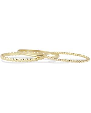Maya Brenner Delicate Trio Stacking Rings - Metallic