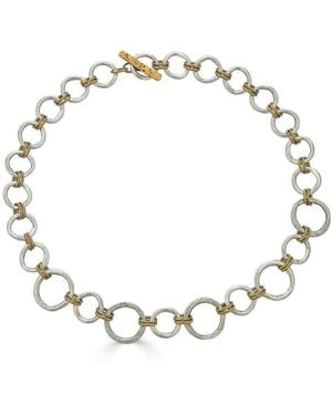 Loni Paul Jewelry Mixed Metal Sculpted Circle Necklace - Metallic
