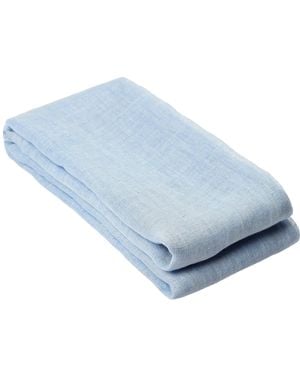 Heritagemoda Handmade Powder Linen Scarf - Blue