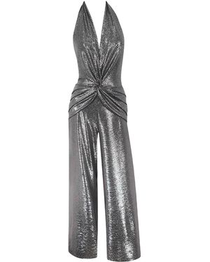 Me & Thee More Power Gunmetal Knot Detail Jumpsuit - Grey