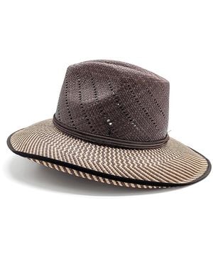 DORIA 1905 Western Drop Panama Brisa Hat - Brown
