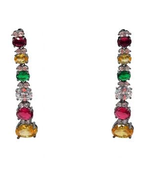 Michael Nash Jewelry Rosa Multi Colour Cubic Zirconium Pierced Drop Earrings - Multicolour