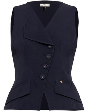 Nissa Single-Breasted Tailored Vest - Blue