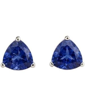 Juvetti Trillion Sapphire Solitaire Stud Earrings - Blue