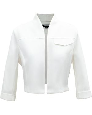Smart and Joy Minimalist Crop Jacket - White