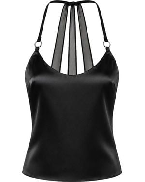OW Collection Lindsey Satin Top - Black