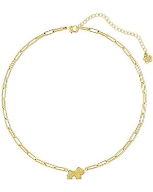 Cloud Haven Paperclip Chain Logo Necklace - Metallic