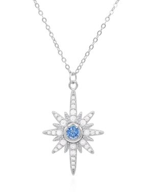 Luna Charles Heidi North Star Birthstone Necklace March - Metallic
