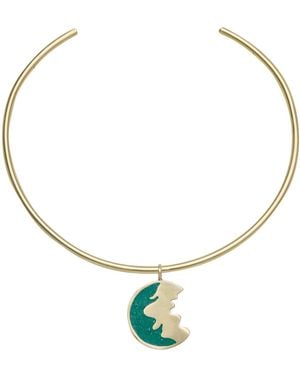 Zeworks Lea Malachite Choker - Metallic