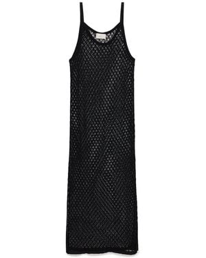 Peraluna Angel Openwork Strap Long Beach Dress - Black
