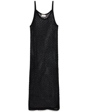 Peraluna Angel Openwork Strap Long Beach Dress - Black