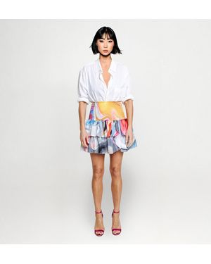 Maxjenny Smocked Ruffle Mini Skirt - Red