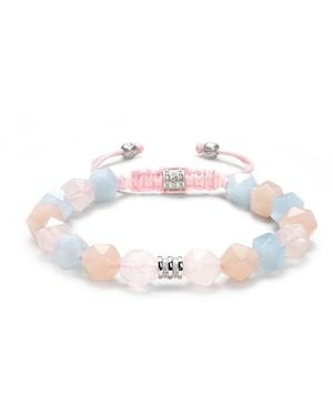 AWNL Multicolored Morganite Macrame Bracelet - Pink