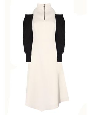 Mirimalist Arya Midi Dress Sleeves Off - Natural