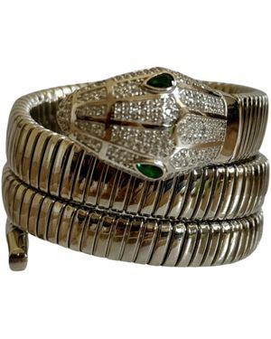 Laura Gray Petite Sterling Crystal Triple Wrap Snake Bracelet - Green