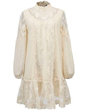 Smart and Joy Multiple Laces And Tulle Baby-Doll Dress - Natural