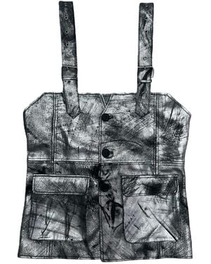 Zasta Studio Sentinel Leather Vest - Gray