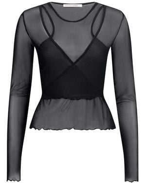 Love and Nostalgia Wrap It Up Mesh Top - Black