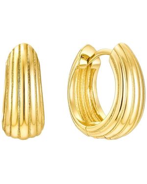 Nazzar Ribbed Dome Hoops - Metallic