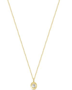 Esterah Oval Bezel Pendant Necklace - Metallic