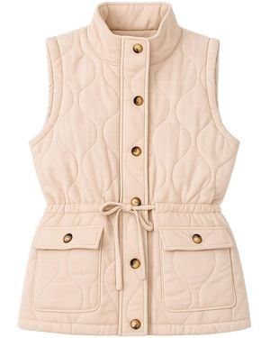 Yumi' Neutrals Quilted Utility Gilet - Natural