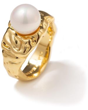 Classicharms Nora Molten Pearl Ring - Metallic