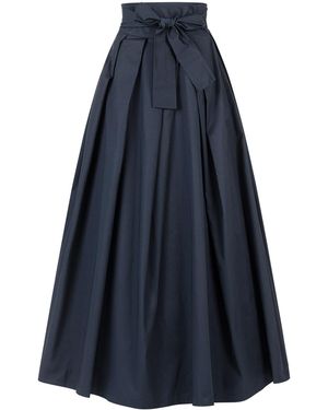 Nikka Place Cotton Maxi Skirt With High Waist - Blue