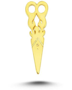Ecce | Artisan Diamonds 925K Sterling Scissors Mini Pin - Metallic