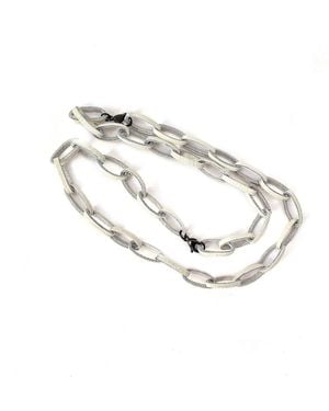 WAIWAI Multifunctional Leather Chain Necklace Off - White