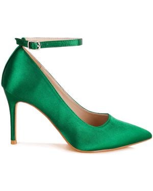 Rag & Co Dittany Ankle Strap Stiletto Heel Pumps - Green