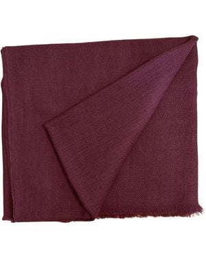 Heritagemoda Neutrals Burgundy Handwoven Wool-Silk Scarf - Purple