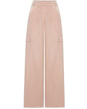 Exquise Regular Fit High Waist Cargo Pants - Pink